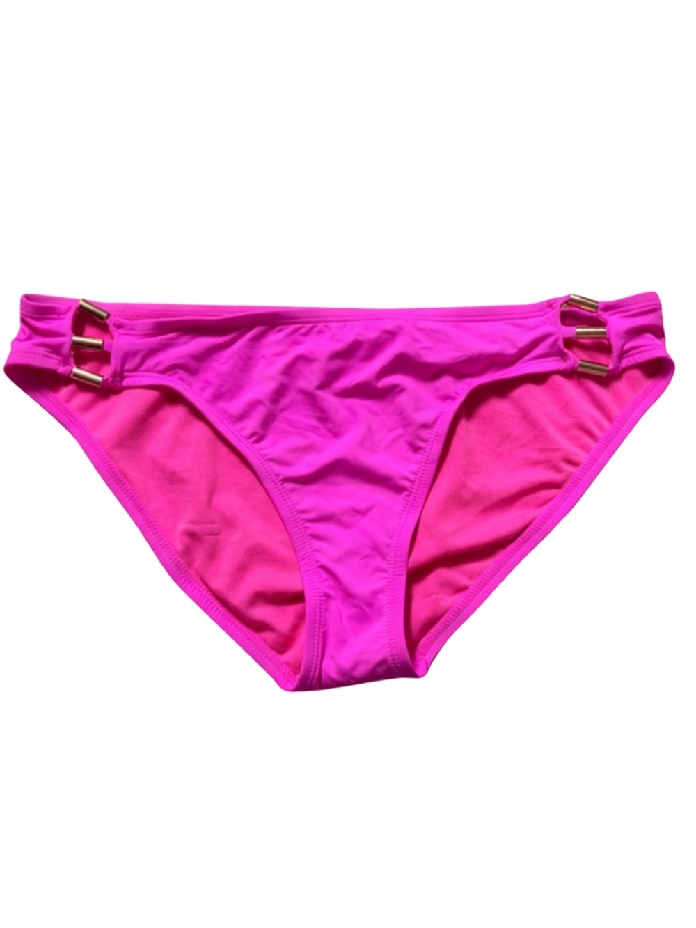 AMAVI Hot Pink Bikini Bottoms Gold Hardware Size Medium